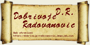Dobrivoje Radovanović vizit kartica